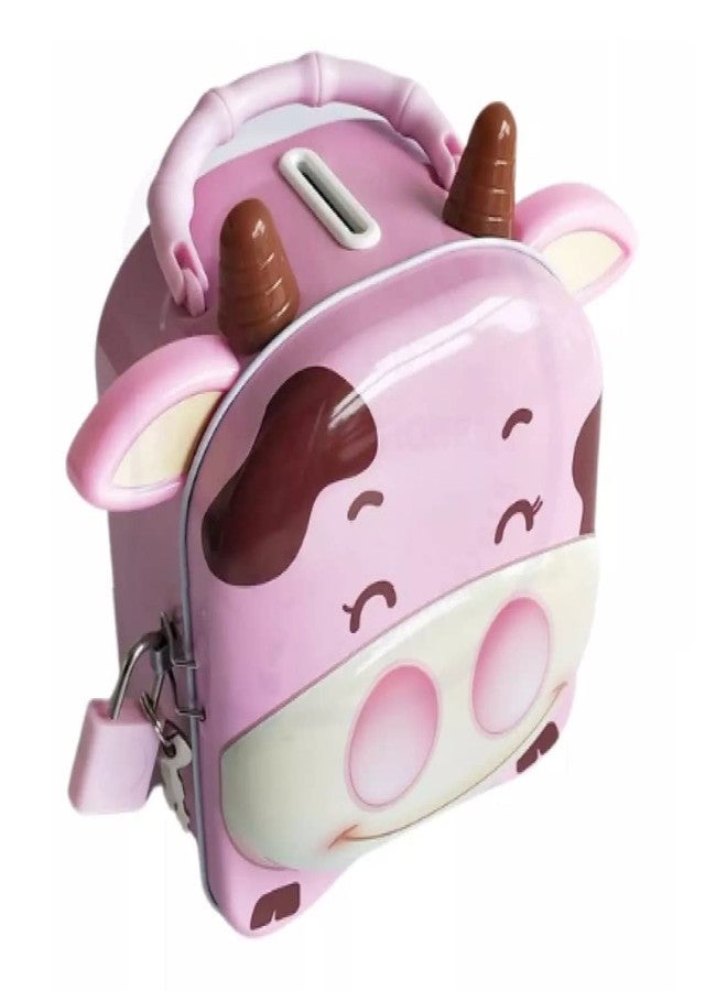 Anushil Piggy Bank -Cow Shape Piggy Bank For Kids - Piggy Bank With Lock, Coin Box For Kids, Money Bank For Kids With Lock, Coin Bank, Piggy Bank For Kids Boys And Girls, Classic, Multi-coloured - Image 2